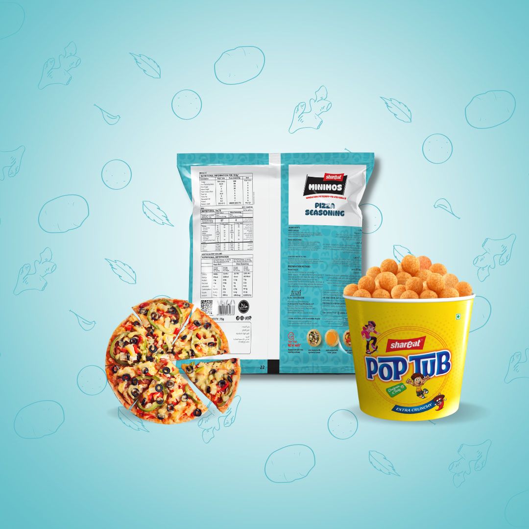 Minimos Pizza-flavored Raw Pani Puri Pellets - Kid-friendly and hygienic
