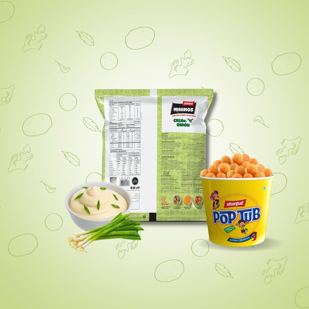 Kids' favorite Minimos Raw Pani Puri with Cream N Onion flavor