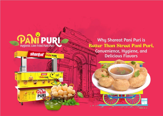 Shareat Pani Puri cart with crispy pani puri and chutney emphasizing hygiene and convenience