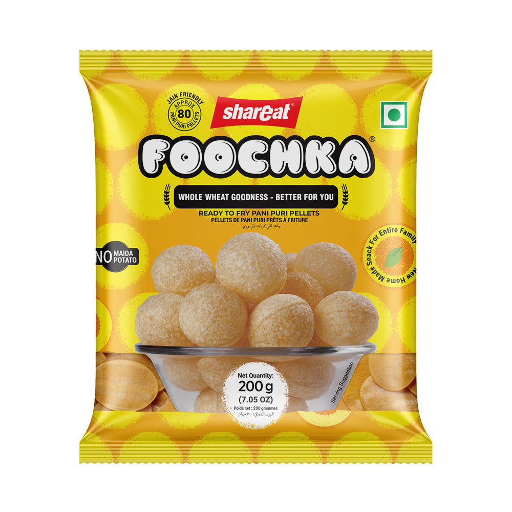 Whole Wheat Pani Puri Raw Puris – 200g (Approx. 80 Puris)