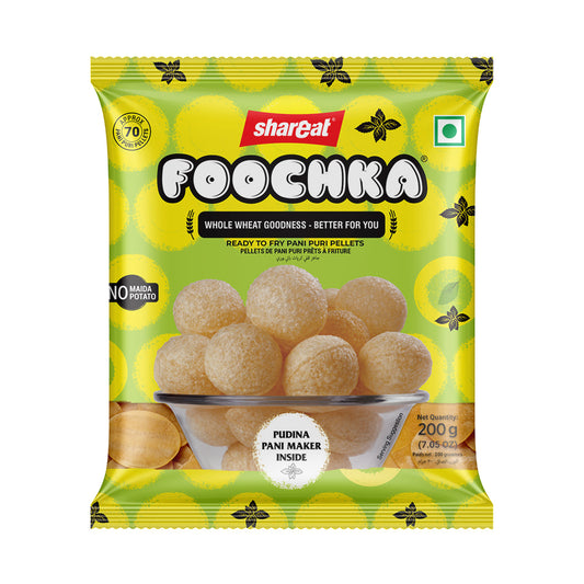 Whole Wheat Pani Puri(200 Gram) + 1 Litre Mint Pani Maker Flavor Sachet