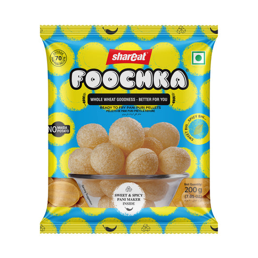 Whole Wheat Pani Puri (200 Gram) + 1 Litre Sweet & Spicy Pani Maker Sachet