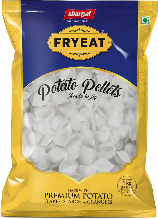 Raw Potato Pellets 1kg Shell Shape by Fryeat for Quick Frying