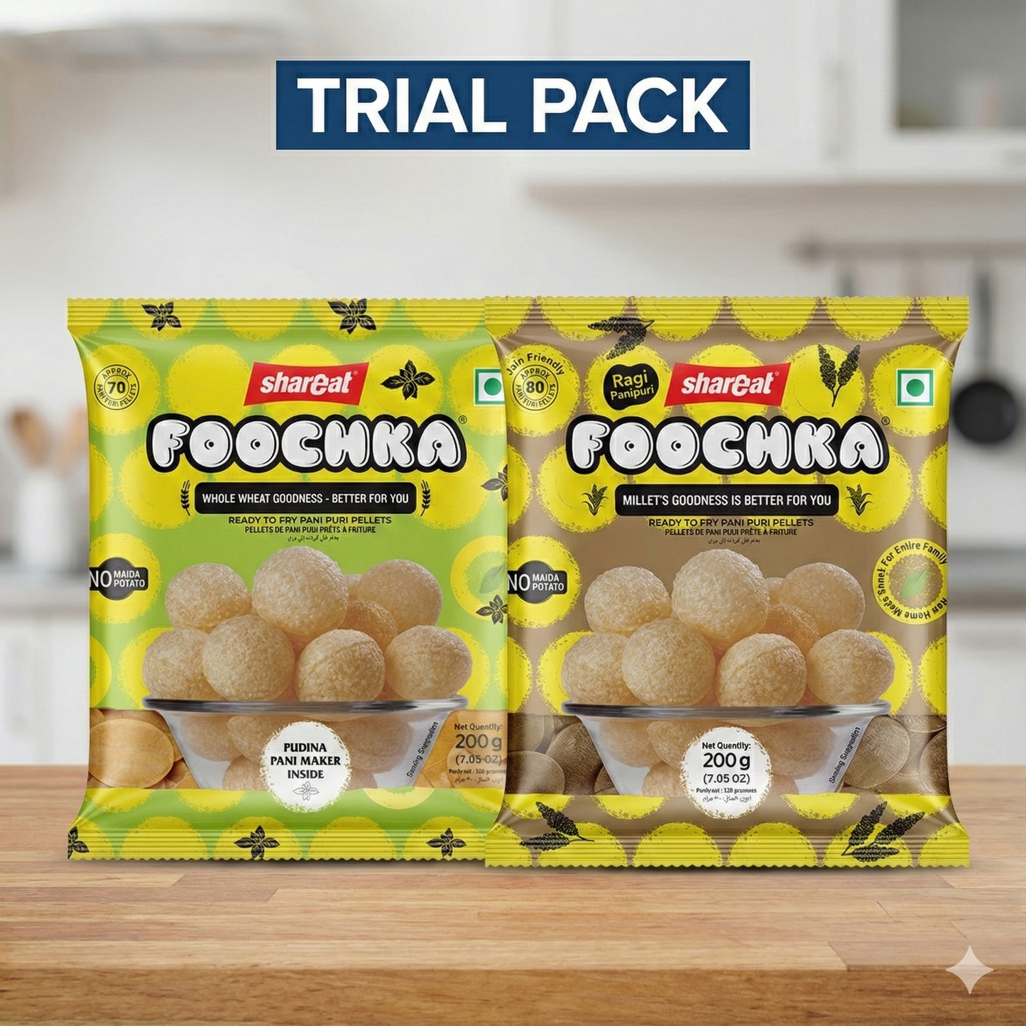 Trial Pack - Whole Wheat & Ragi Pani Puri Pellets