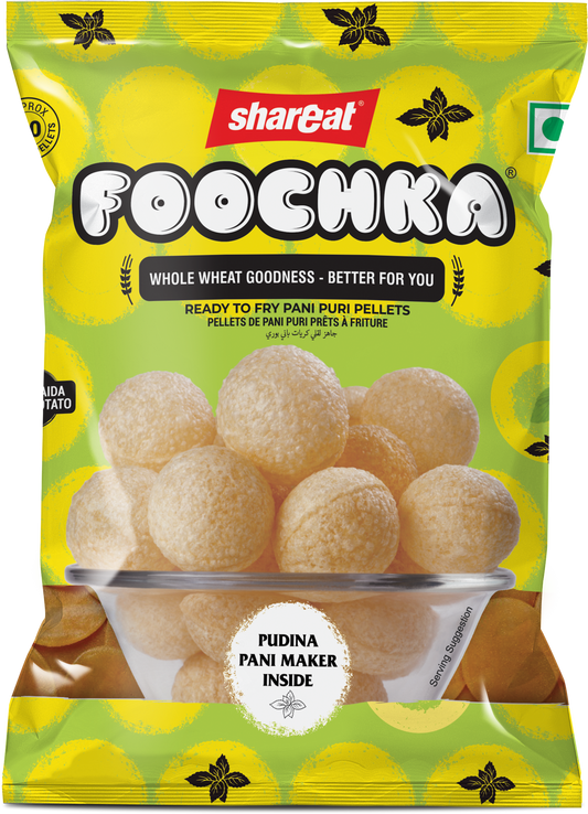 Pani Puri Packet (200 Gram) + 1 Litre Mint Pani Maker Flavor Sachet