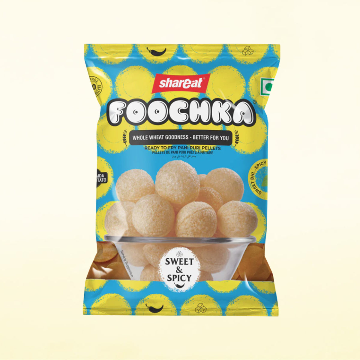 Pani Puri Packet (200 Gram) + 1 Litre Sweet & Spicy Pani Maker Sachet
