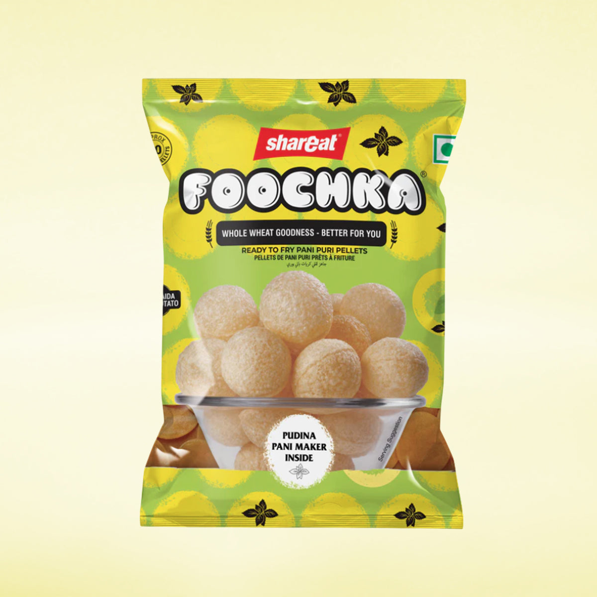 Pani Puri Packet (200 Gram) + 1 Litre Mint Pani Maker Flavor Sachet