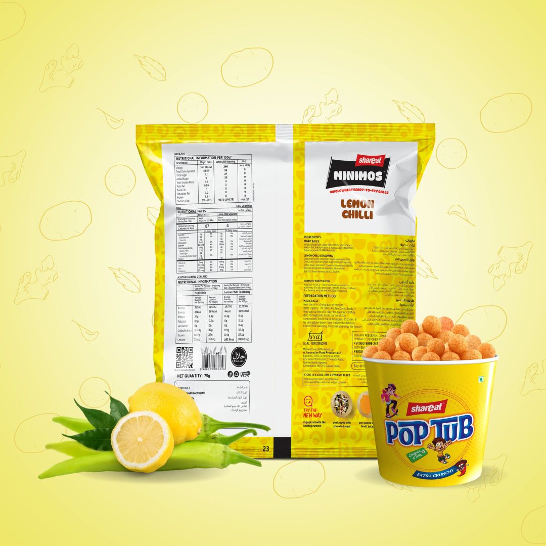 Crispy Minimos Lemon Chilli Pani Puri Pellets for young snackers