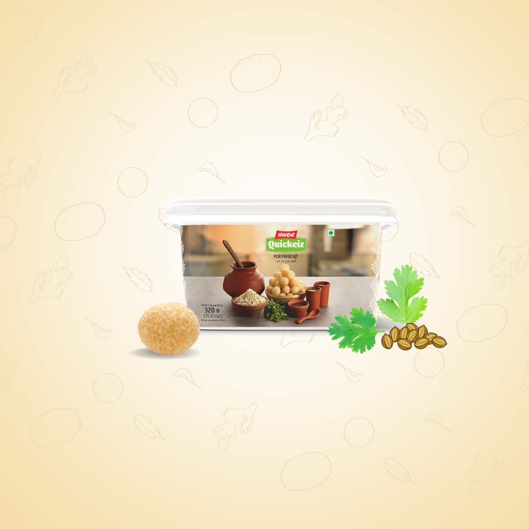 Quickeiz Pani Puri Kit - Hygienic, Nutritious Aloo Mash, Mint, and Chutneys"